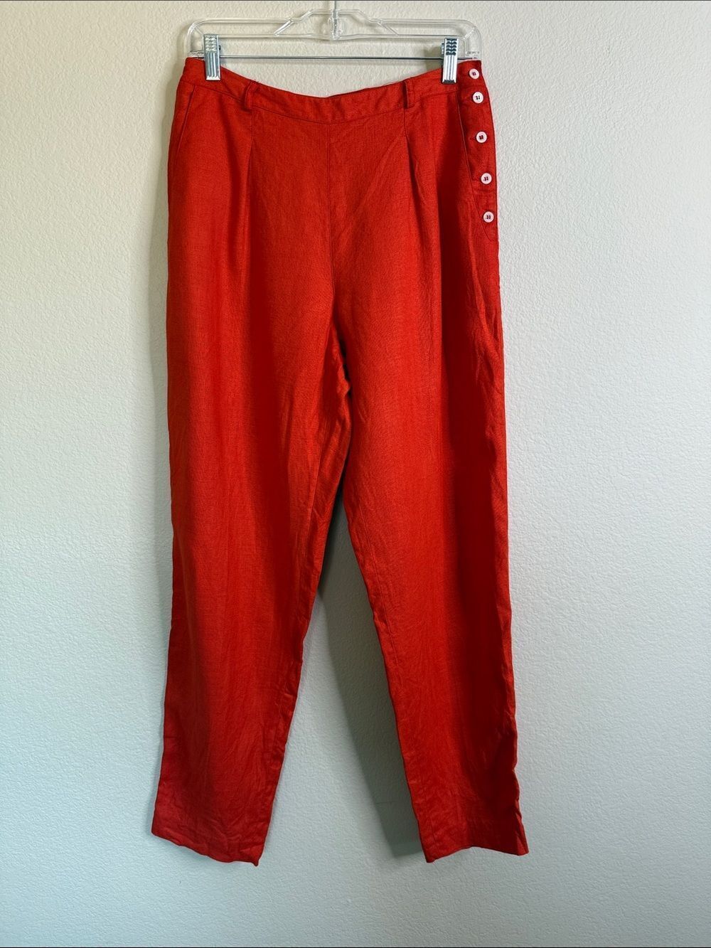 Vintage Liz Claiborne orange linen pleated trouser slacks women’s 12 EUC